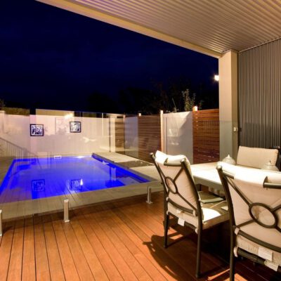 Compass Pools Australia Compact X Trainer Pool With Glass Fencing And Timber Deck