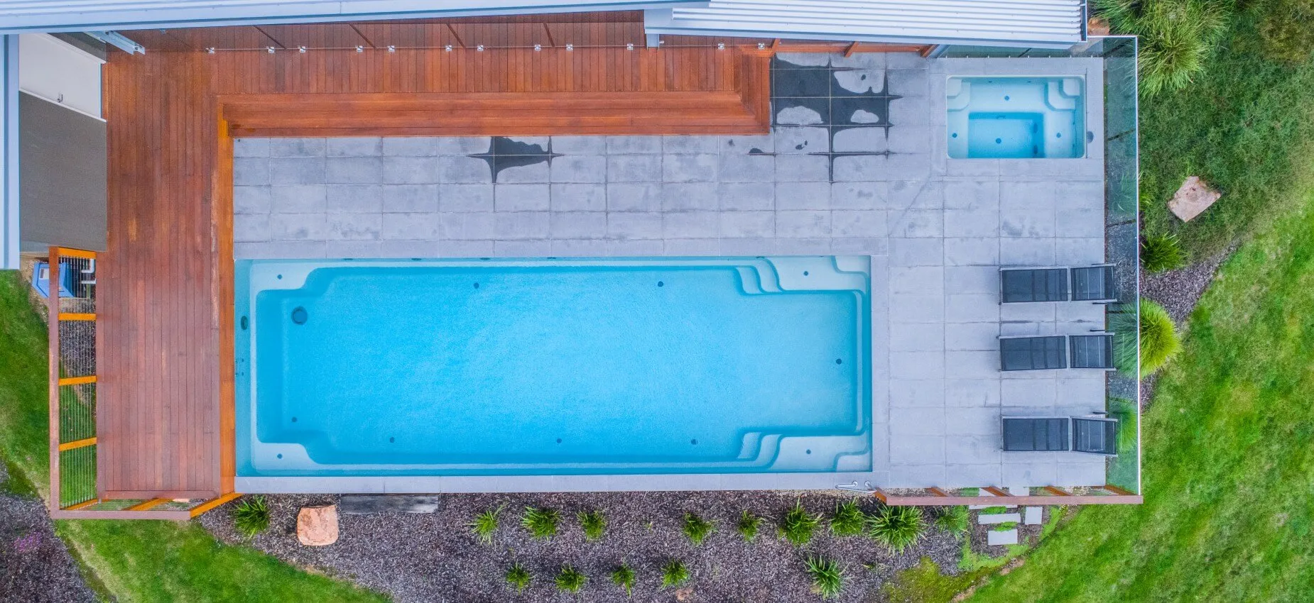 Compass Pools Australia X Trainer Swimming Pool With A Separate Fibreglass Spa