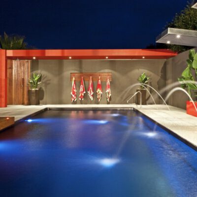 Compass Pools Australia X Trainer Swimming Pool With Deck Jets And Lights On In Point Cook Near Werribee Victoria